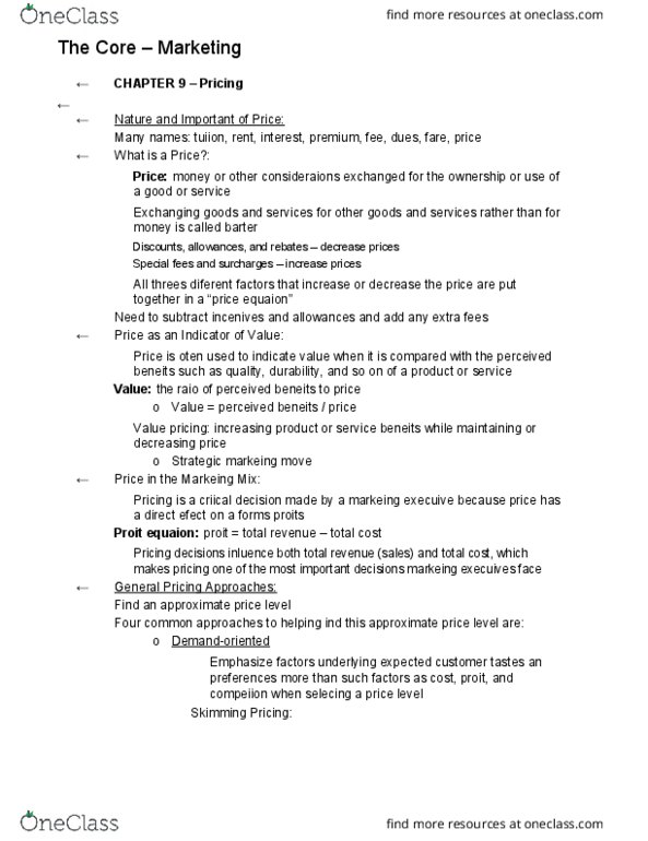 MKT 2210 Lecture Notes - Lecture 20: Demand Curve, Gross Margin, Wii thumbnail