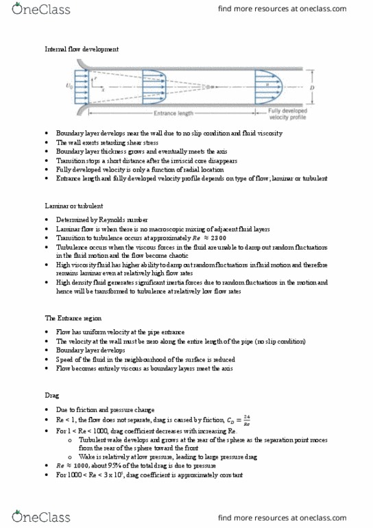 AMME2261 Lecture Notes - Lecture 6: Boundary Layer, Stagnation Point, Trailing Edge thumbnail