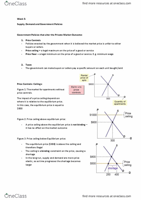 MAE101 Lecture Notes - Lecture 5: Opportunity Cost, Tax Incidence, Planned Economy thumbnail