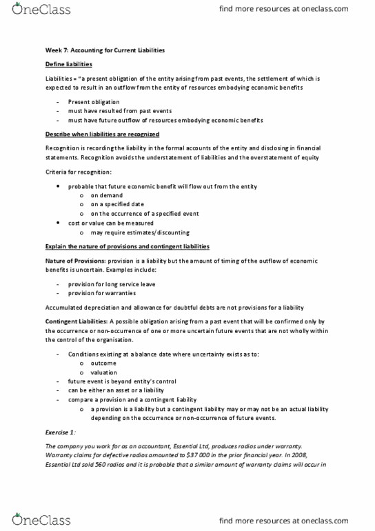 MAA261 Lecture Notes - Lecture 7: Contingent Liability, Current Liability, Australian Taxation Office thumbnail