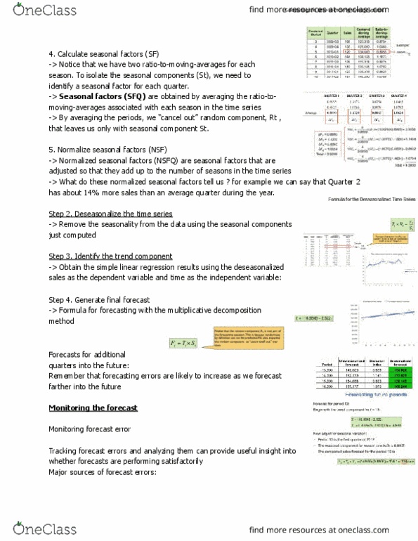 ADM 3301 Lecture Notes - Lecture 8: Seasonality, Simple Linear Regression, Standard Deviation thumbnail