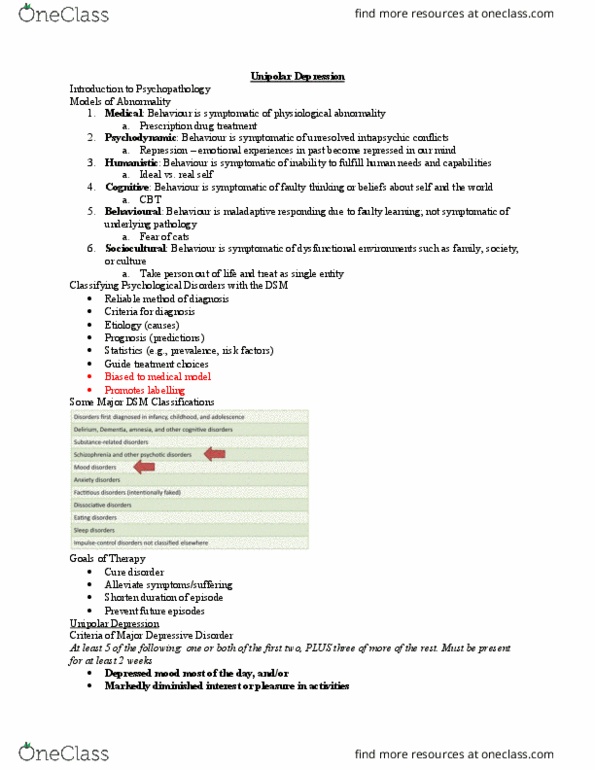 PSYCH101 Lecture Notes - Lecture 1: Biogenic Substance, Paroxetine, Sertraline thumbnail