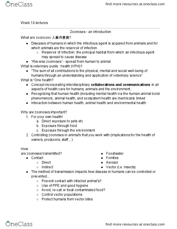 VETS20015 Lecture Notes - Lecture 10: Environmental Health, Henipavirus, Rhabdoviridae thumbnail