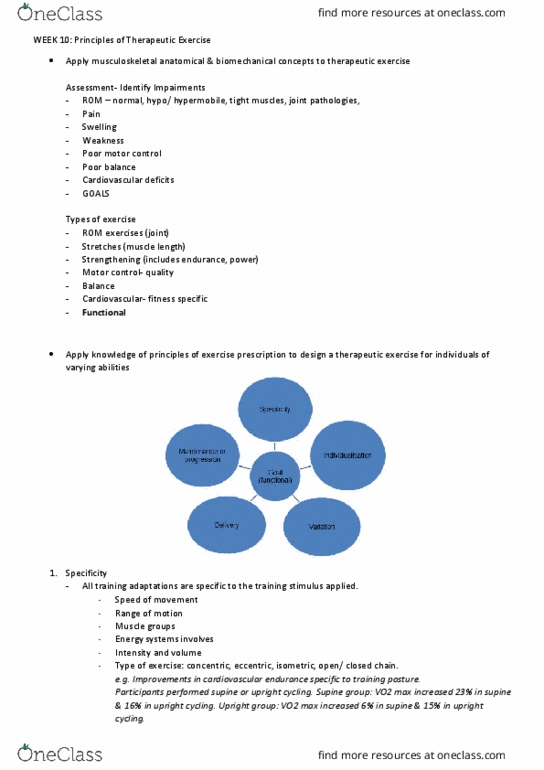 PHTY103 Lecture Notes - Lecture 10: Eugenius Warming, Vo2 Max, Exercise Prescription thumbnail