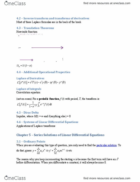 MATH 2Z03 Chapter Notes - Chapter 5: Convolution, Analytic Function, Periodic Function thumbnail