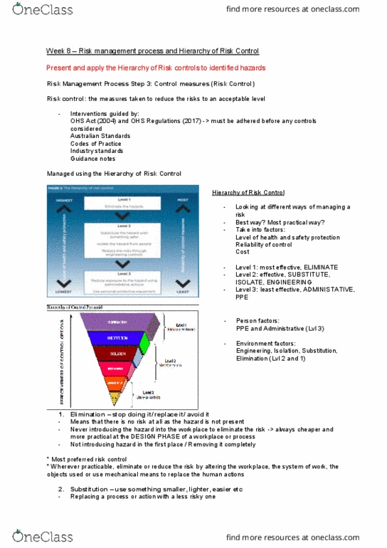 OTHY202 Lecture Notes - Lecture 8: Remote Control, European Cooperation In Science And Technology, Risk Management thumbnail