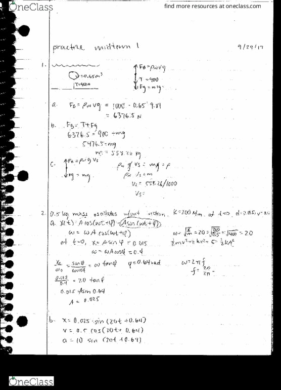 Phy 126 Midterm Midterm I Practice Oneclass 4320