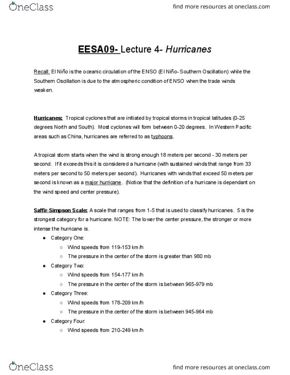 EESA09H3 Lecture Notes - Lecture 4: Thermohaline Circulation, Atlantic Multidecadal Oscillation, Sea Surface Temperature thumbnail