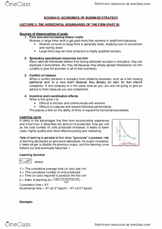 ECON2410 Lecture Notes - Lecture 2: Learning Curve, Binary Logarithm thumbnail