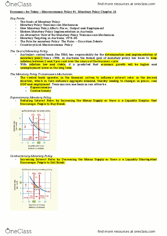16466 Chapter Notes - Chapter 16: Procyclical And Countercyclical, Money Supply, Aggregate Demand thumbnail