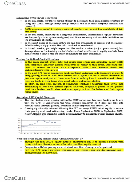 16655 Lecture Notes - Lecture 7: Real Estate Investment Trust, Capital Structure, Capital Asset Pricing Model thumbnail