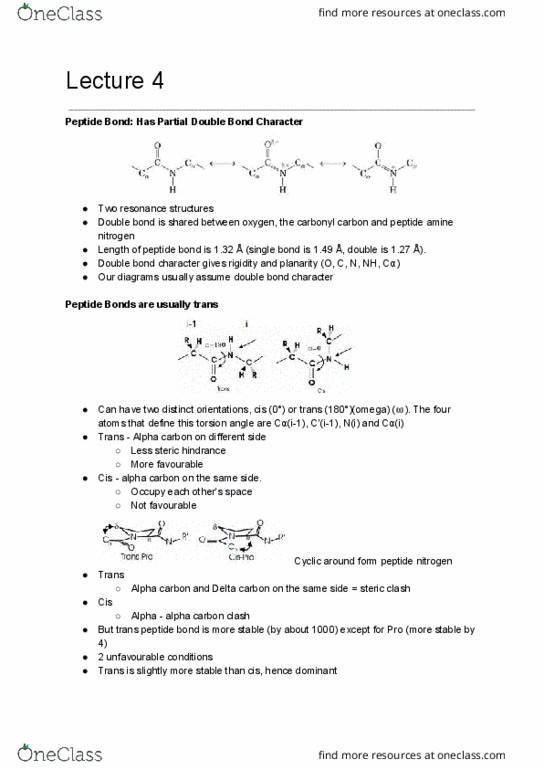 BCMB20002 Lecture Notes - Lecture 4: Steric Effects, Alpha And Beta Carbon, Molecular Geometry thumbnail