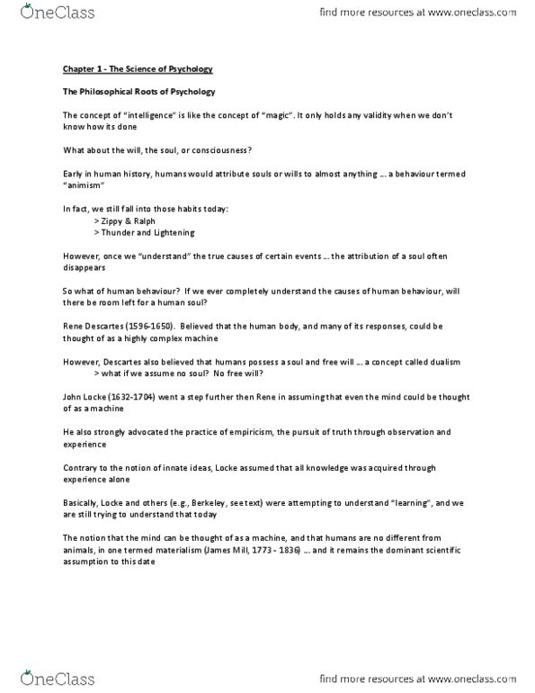 PSYA01H3 Chapter Notes - Chapter 1: Classical Conditioning, Gestalt Psychology, Psychodynamics thumbnail