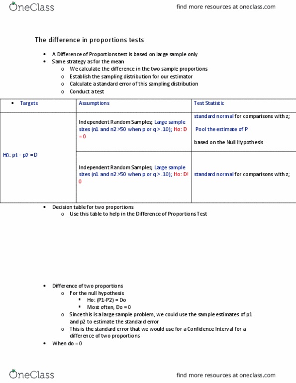 STAT200 Lecture Notes - Lecture 8: Paired Difference Test, Null Hypothesis, Decision Table thumbnail