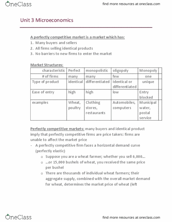 ECON101 Lecture Notes - Lecture 6: Perfect Competition, Aggregate Supply, Demand Curve thumbnail