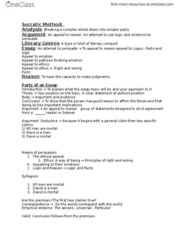 ENG 4339 Lecture Notes - Lecture 11: Jonathan Swift, Comma Splice, Immanuel Kant thumbnail