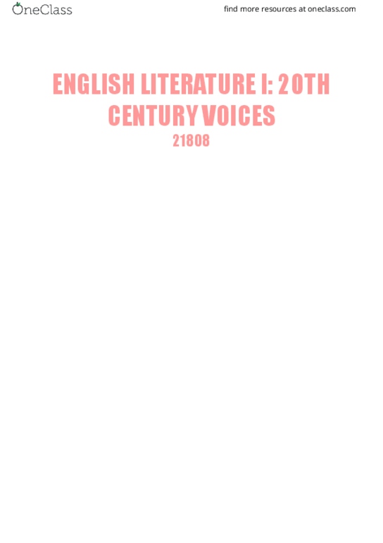 ENG 4339 Lecture Notes - Lecture 7: British Literature, Edward Vii, Jane Austen thumbnail