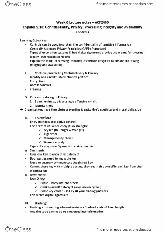 ACF2400 Lecture Notes - Lecture 6: Information Technology Management, Fault Tolerance, Data Center thumbnail