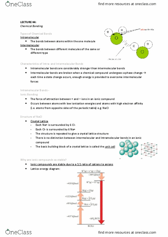 CHEM101 Lecture Notes - Lecture 4: Lattice Energy, Ionization Energy, Ionic Compound thumbnail