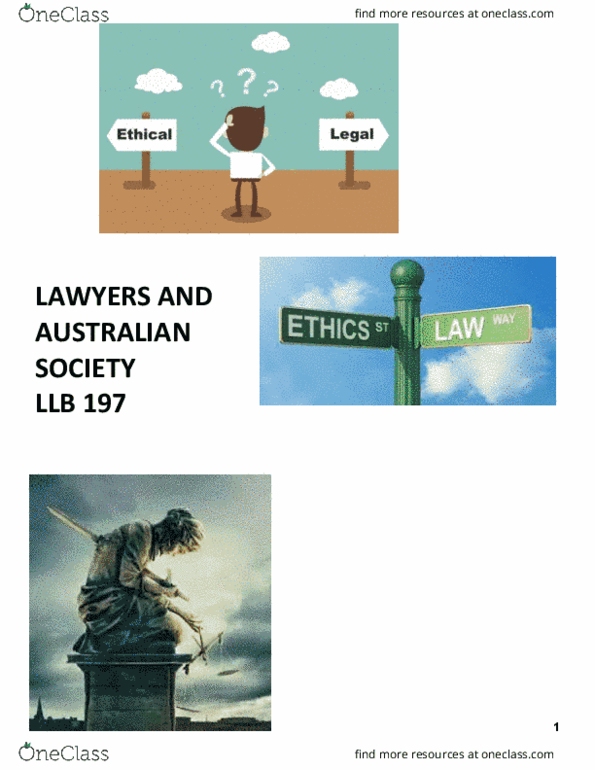 LLB197 Lecture 13: LAWYERS NOTES - complete summary thumbnail