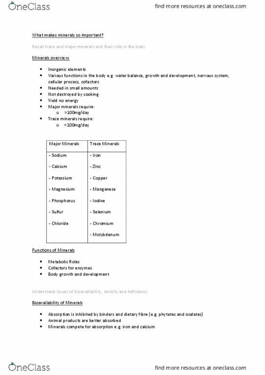 MEDI110 Lecture Notes - Lecture 19: Dietary Fiber, Phytic Acid, Molybdenum thumbnail