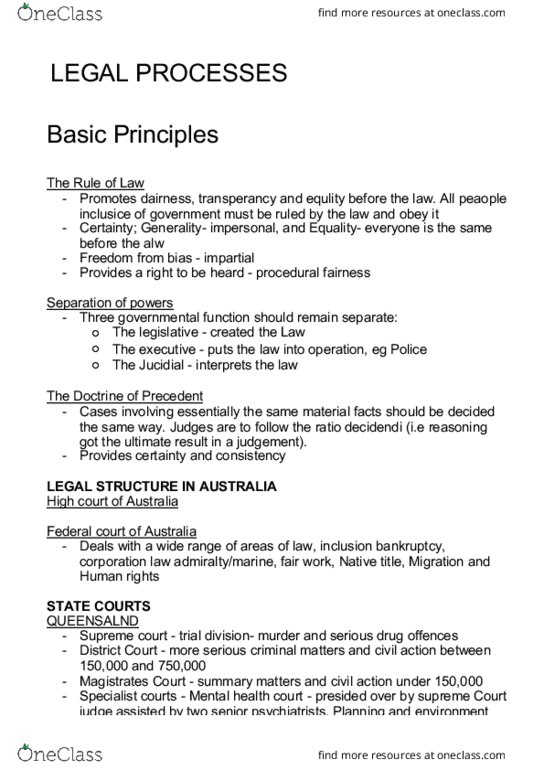 HLTH3000 Lecture Notes - Lecture 1: Mental Health Court, Ratio Decidendi, Environment Court Of New Zealand thumbnail