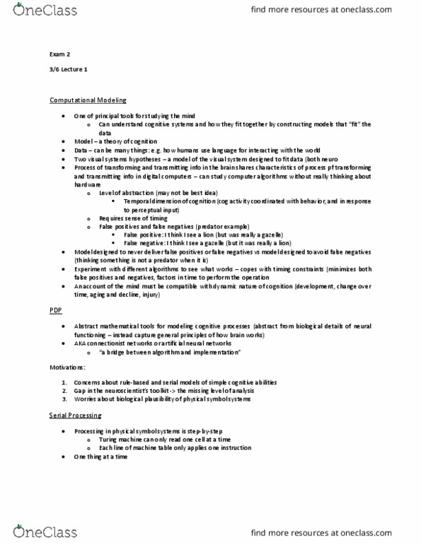 CGSC170 Lecture Notes - Lecture 2: Fault Tolerance, Turing Machine, Artificial Neural Network thumbnail