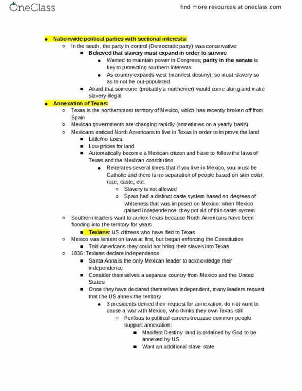 HIST 3305 Lecture Notes - Lecture 27: Southern Democrats, Missouri Compromise, Fugitive Slave Laws thumbnail