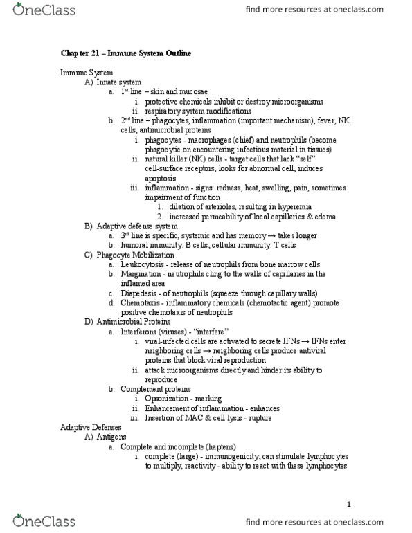 HAN 202 Lecture Notes - Lecture 21: Adaptive Immune System, Natural Killer Cell, Humoral Immunity thumbnail