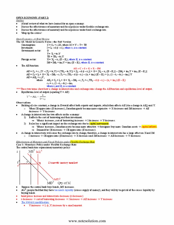 MGEA06H3 Lecture Notes - Fixed Exchange-Rate System, Fiscal Policy, Monetary Policy thumbnail