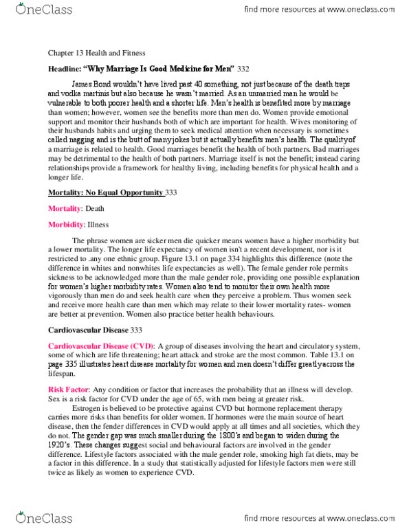 PSYC 320 Chapter Notes - Chapter 13: Endangerment, Syphilis, Laxative thumbnail