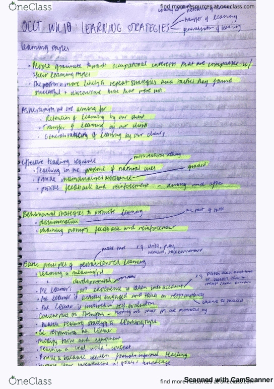 OCCT1000 Lecture 10: OCCT1000 Week 10 Concepts Of Occupational Therapy Practice Notes thumbnail