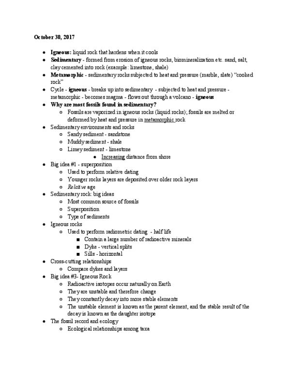 BIO 201 Lecture 9: Types of Rocks thumbnail