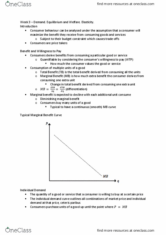 BUSS1040 Lecture Notes - Lecture 3: Demand Curve, Takers, Consumer Behaviour thumbnail