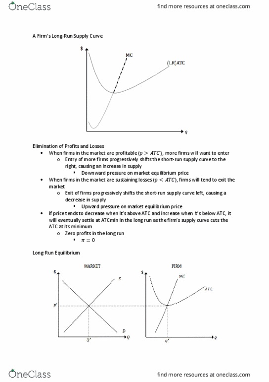 BUSS1040 Lecture Notes - Lecture 4: Longrun, Economic Equilibrium thumbnail