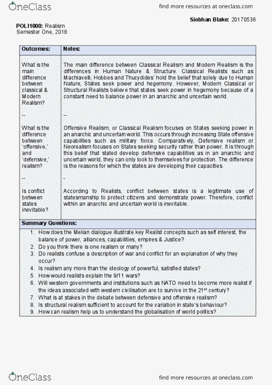 POLI1000 Chapter Notes - Chapter 6: Status Quo, Statism, Human Nature thumbnail