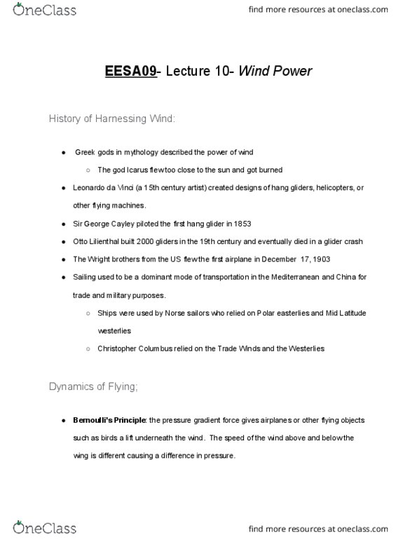 EESA09H3 Lecture 10: Wind Power thumbnail