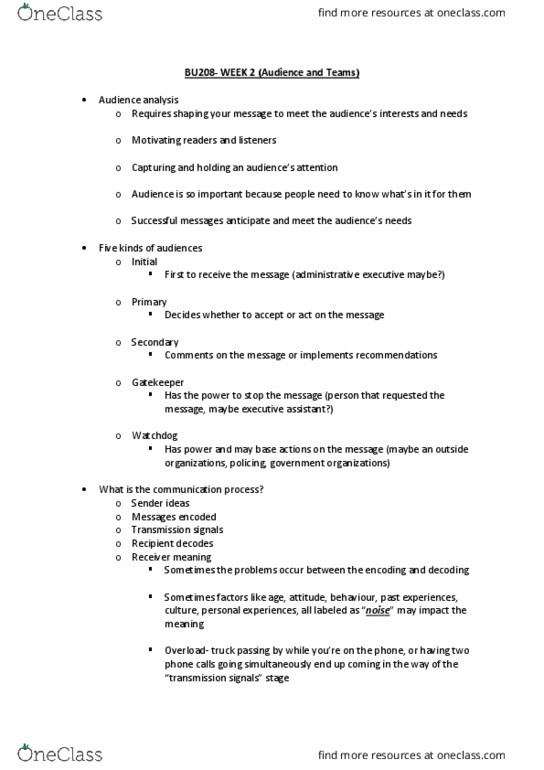 BU208 Lecture Notes - Lecture 3: Problem Solving, Critical Thinking thumbnail