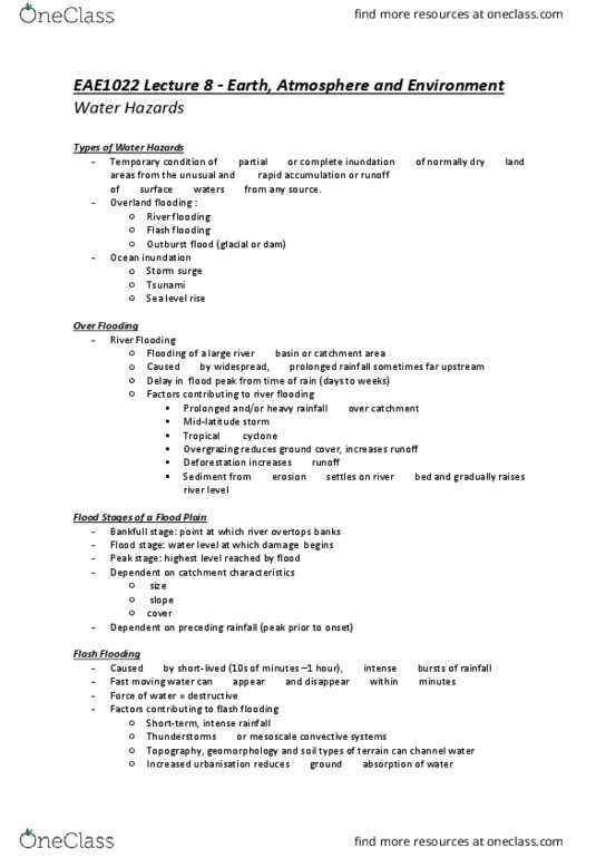 EAE1022 Lecture Notes - Lecture 8: Return Period, Tropical Cyclone, Overgrazing thumbnail