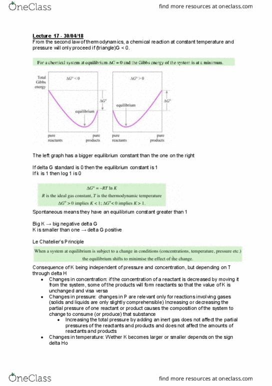CHEM1831 Lecture Notes - Lecture 17: Inert Gas, Partial Pressure, Equilibrium Constant thumbnail