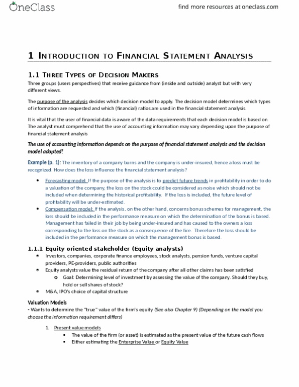 BA 3340 Lecture Notes - Lecture 99: Investment, Financial Statement, Going Concern thumbnail