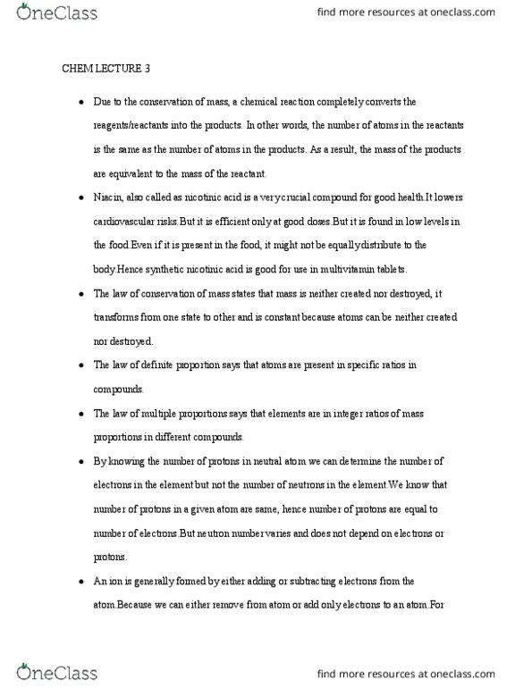 CHM 131 Lecture Notes - Lecture 3: Ionic Compound, Ion, Covalent Bond thumbnail