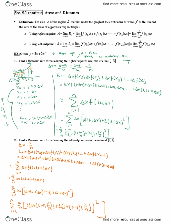 MATH 1225 Lecture Notes - Lecture 7: Riemann Sum thumbnail