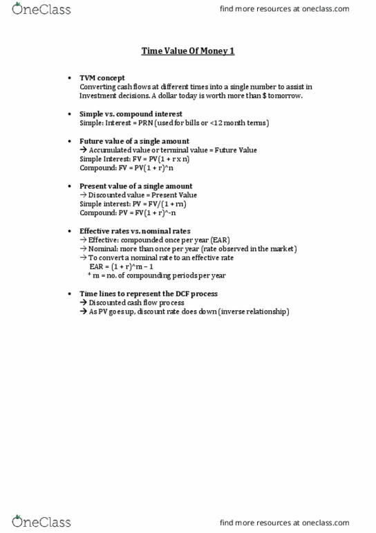 25300 Lecture Notes - Lecture 2: Discounted Cash Flow, Interest thumbnail