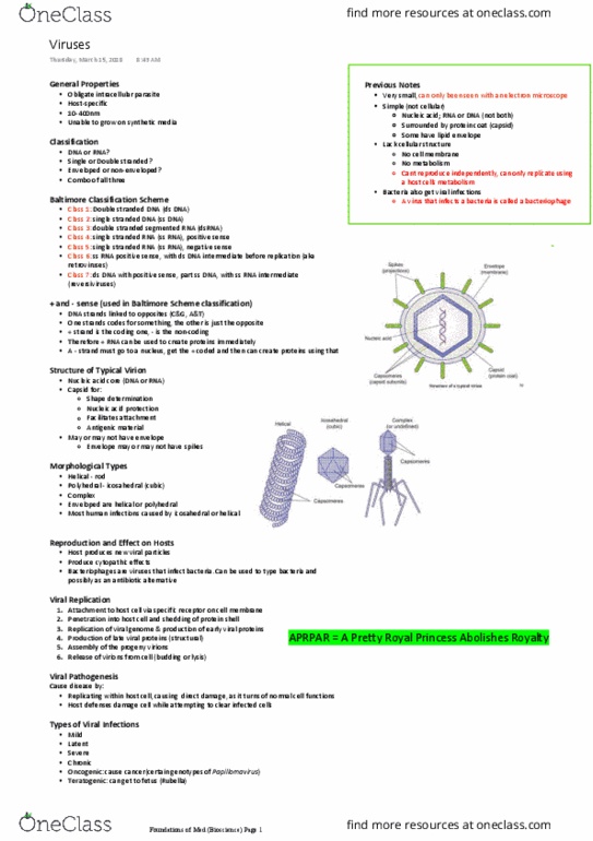 GMED1000 Lecture Notes - Lecture 9: Antiviral Drug, Viral Envelope, Serology thumbnail