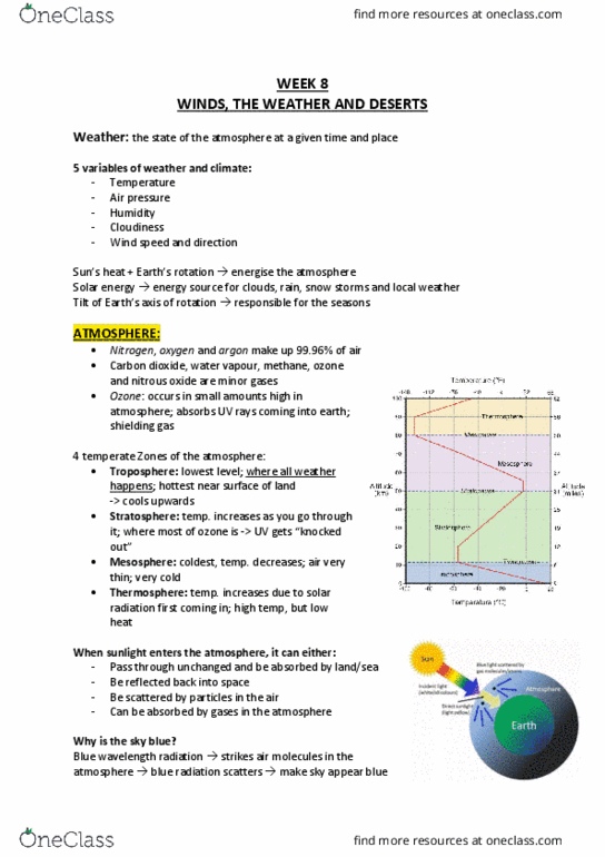SLE102 Lecture Notes - Lecture 8: Westerlies, Thermosphere, Shielding Gas thumbnail