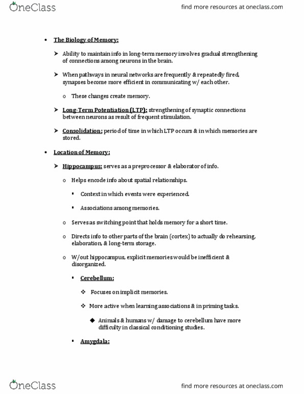 PSY 112 Lecture Notes - Lecture 63: Memory Disorder, Classical Conditioning thumbnail