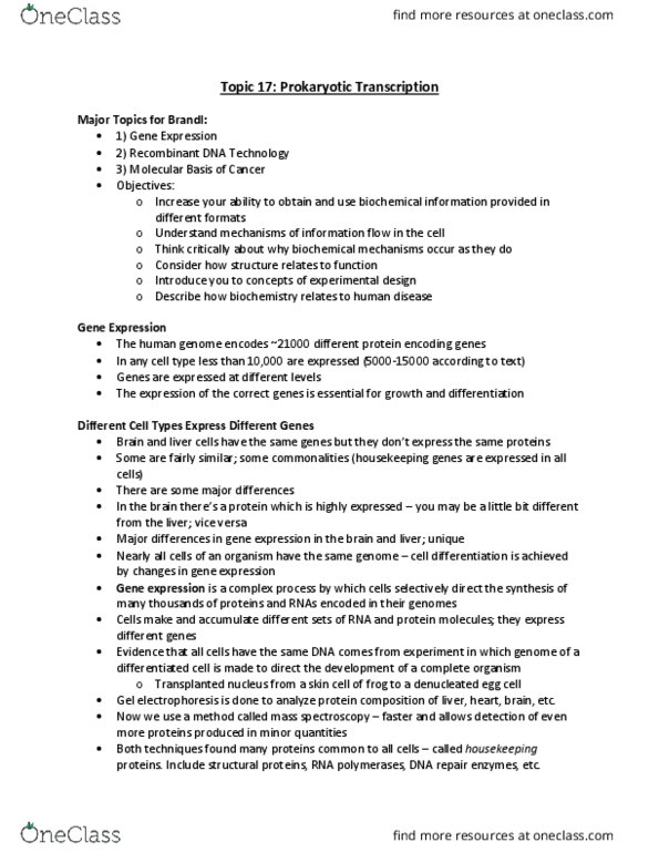 Biochemistry 2280A Lecture Notes - Lecture 17: Consensus Sequence, Allolactose, Conformational Change thumbnail