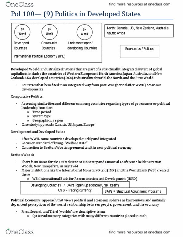 POL 100 Lecture Notes - Lecture 9: Marshall Plan, Execution Unit, Ministry Of International Trade And Industry thumbnail