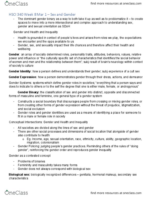 HSCI 340 Lecture Notes - Lecture 8: Social Stratification, Social Reproduction, Antihistamine thumbnail